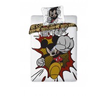 MICKEY MOUSE WHO'S BAD Topolino Set LETTO Copripiumino 160x200cm + Federa DISNEY Ufficiale