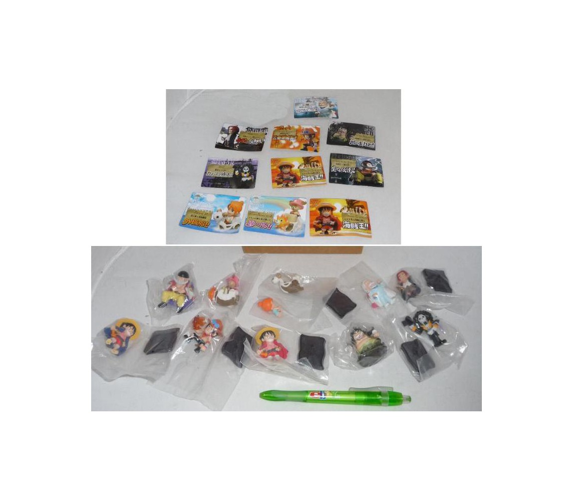 RARO Set 10 Trading Figures ONE PIECE 2008 Figure ORIGINALI BANDAI JAPAN Nuove