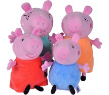 PEPPA PIG set 4 Plush Family in Car Peppa George Mummy and Daddy Pig Simba Toys