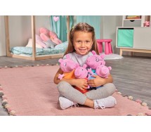 PEPPA PIG set 4 Plush Family in Car Peppa George Mummy and Daddy Pig Simba Toys
