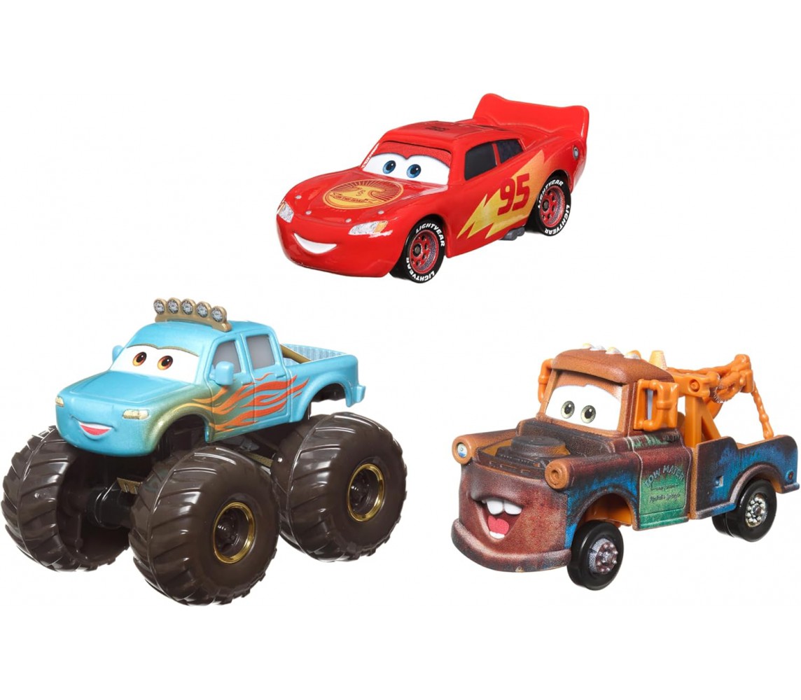 CARS Disney Pixar Mini Racers 3-Pack of Small Die-cast Toy Cars Scale 1:55 6cm Mattel HPL99