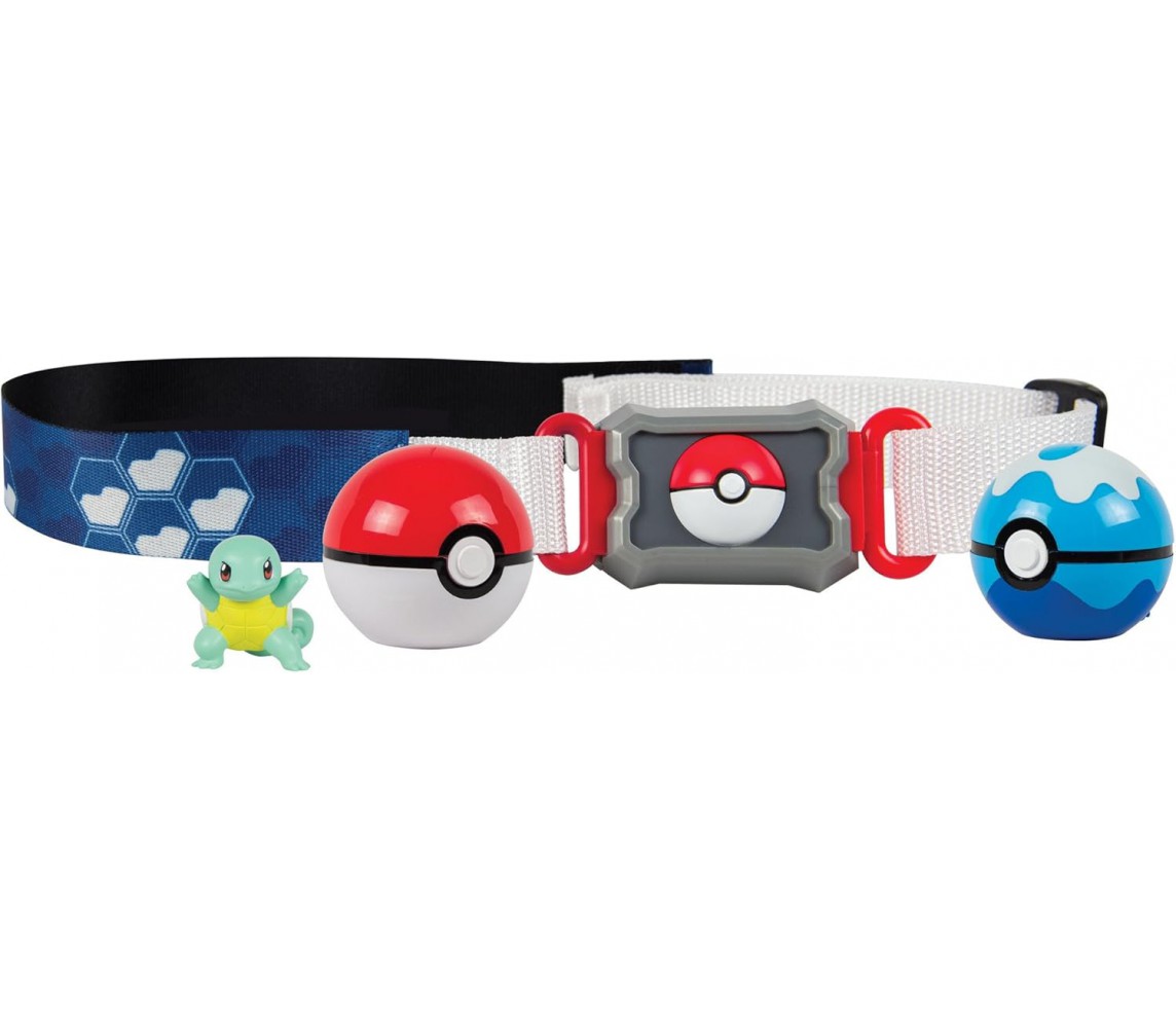 POKEMON Clip 'n' Go Official BELT SET With Figure SQUIRTLE and 2 PokeBall ORIGINAL Official