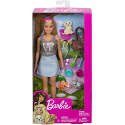 copy of BARBIE Bambola Bionda con CUCCIOLI Cane E Coniglio