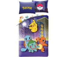 copy of Set Letto POKEMON RULE Pikachu Charmander etc. COPRIPIUMINO Reversibile 140x200 Federa Originale COTONE