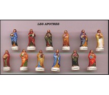 12 APOSTLES Rare Set 12 Mini FIGURES 4cm Ceramics Porcelain FEVES France OLD RARE