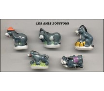 FUNNY DONKEYS MULES Set 5 Figures Miniatures 3cm Porcelain FEVES France