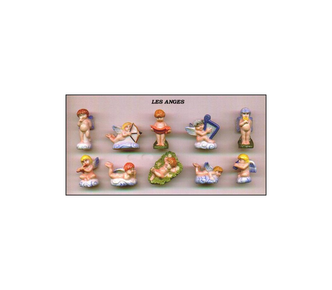 ANGEL ANGELS NUDE PUTTI Set 10 FIGURES 3cm Porcelain FEVES France