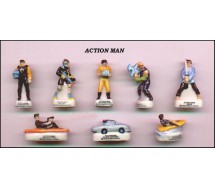 ACTION MAN Rare Set 8 FIGURES Miniatures 3cm Porcelain FEVES France