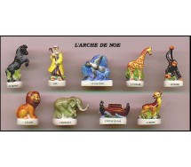 NOHA's ARK ANIMALS Rare Set 9 FIGURES Miniatures 3cm Porcelain FEVES France
