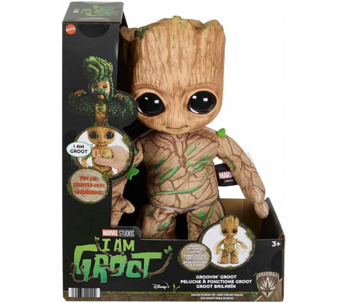 GROOT DANCING Plush Soft Toy 28cm Dancing Talking Guardians Galaxy Marvel HJM23