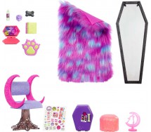 Monster High CLAWDEEN WOLF BEDROOM and Themed Accessories with Two Pets Mattel HNF67