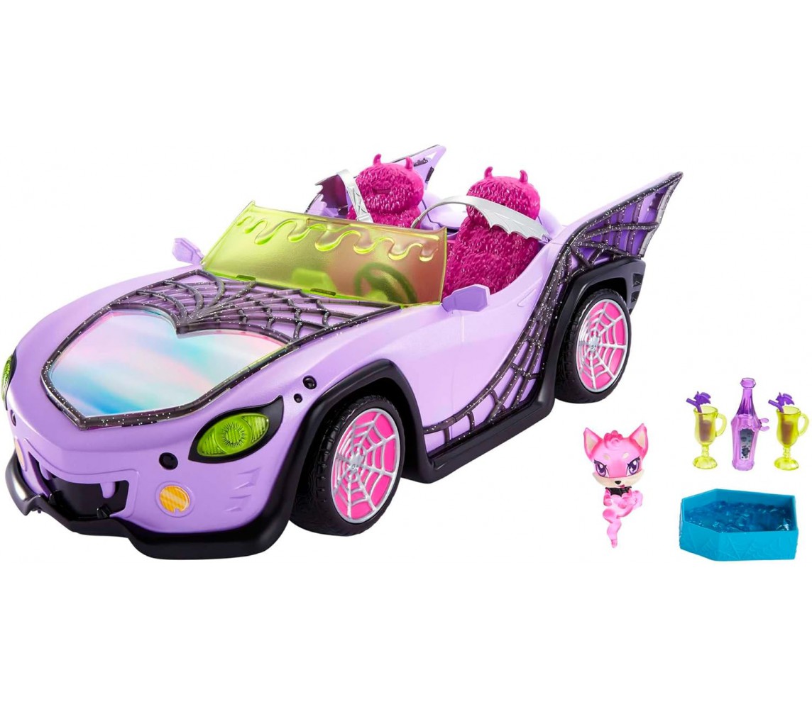 Monster High CAR Ghoul Mobile with Pet and Cooler Accessories Mattel HNF67