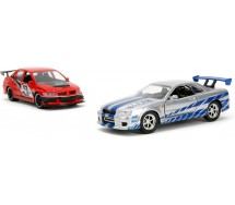 copy of Fasts Furious Box 2 Modelli Auto NISSAN SILVIA e TOYOYA SUPRA di BRIAN 1/32 Jada