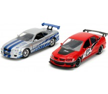 copy of Fasts Furious Box 2 Modelli Auto NISSAN SILVIA e TOYOYA SUPRA di BRIAN 1/32 Jada