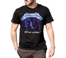 METALLICA Adult T-Shirt Black RIDE THE LIGHTNING Original ROCK MUSIC OFFICIAL Licensed