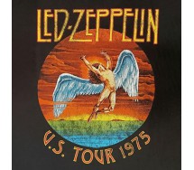 LED ZEPPELIN Adult T-Shirt Black U.S. Tour 1975 Original ROCK MUSIC OFFICIAL Licensed