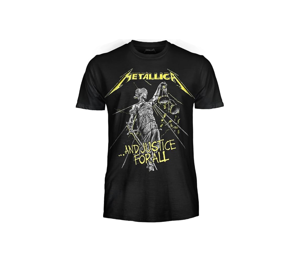 METALLICA Adult T-Shirt Black AND JUSTICE FOR ALL Original ROCK MUSIC OFFICIAL Licensed