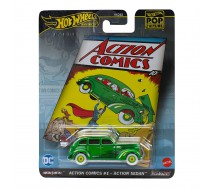SUPERMAN ACTION COMICS 1 Die Cast Car Model SEDAN Scale 1:64 6cm Hot Wheels POP CULTURE HVJ50