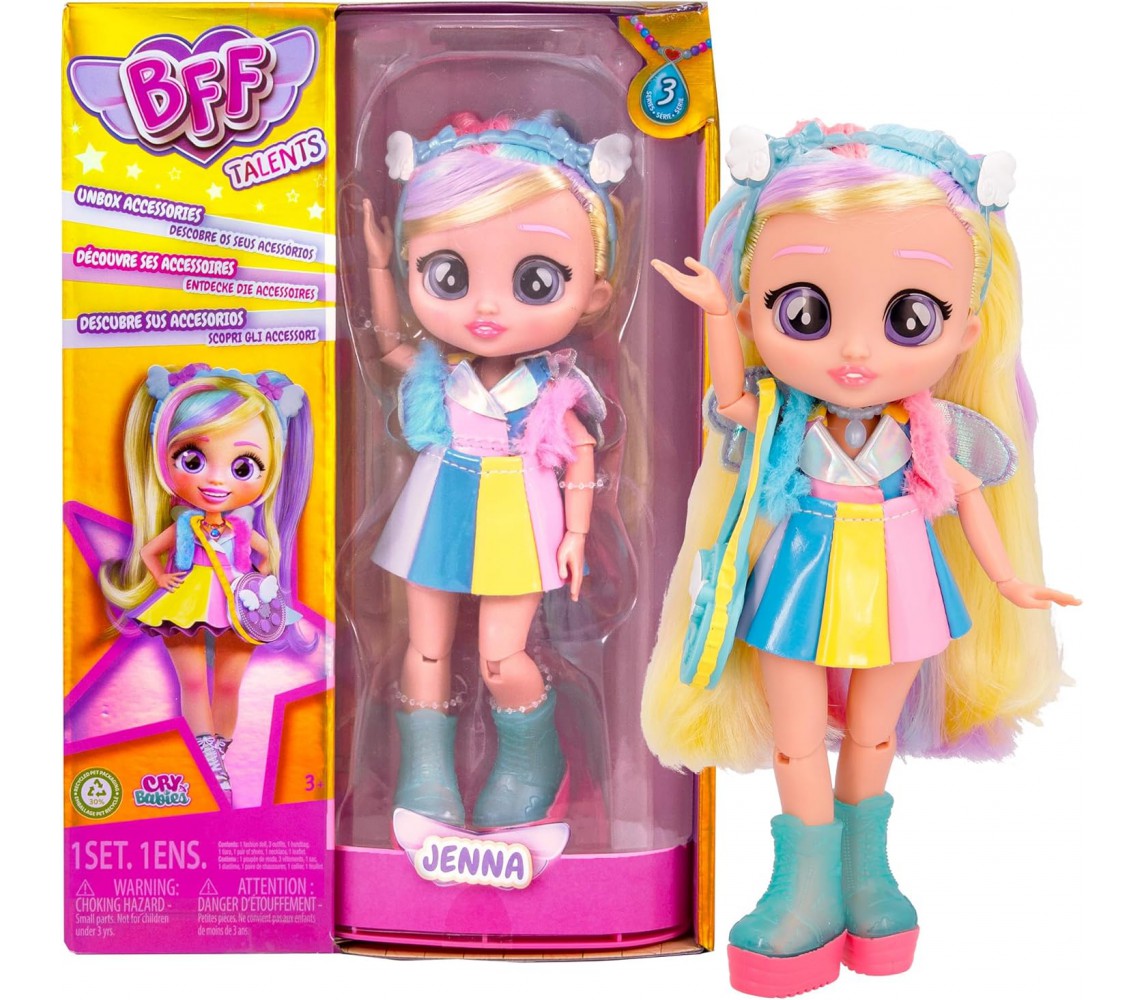 CRY BABIES TALENTS BFF Fashion Doll 20cm Character Girl JENNA Original IMC TOYS
