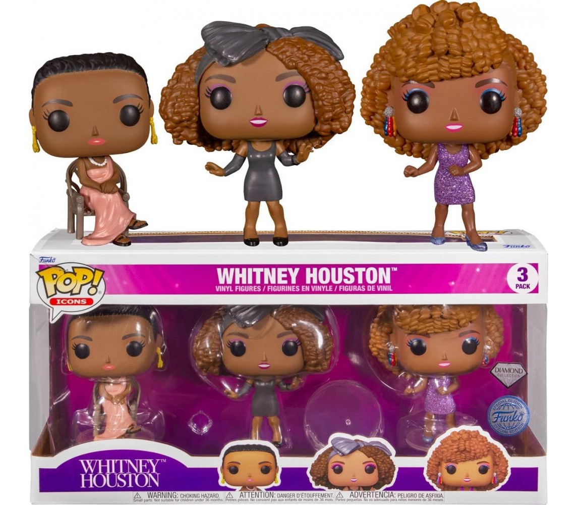 FUNKO Whitney Houston DIAMOND PACK 3 Figures 10cm Originale POP MUSIC ICONS