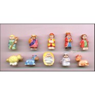 Presepe PORCELLANA Set 10 Mini FIGURE 4cm BONNE Feves Francia CRIB NATIVITY