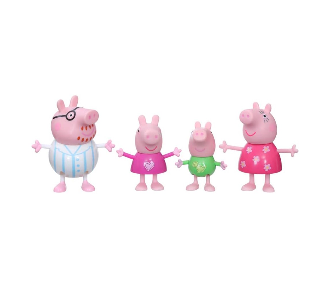 PEPPA PIG Box Set 4 Figures 7cm Peppa's Family BEDTIME Pack HASBRO F2607