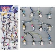 HAPPY FEET PINGUINI Set 12 FIGURE PLASTICA Laccetto Cellulare Ciondolo DANGLERS