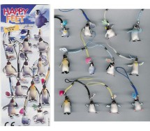 HAPPY FEET PINGUINI Set 12 FIGURE PLASTICA Laccetto Cellulare Ciondolo DANGLERS