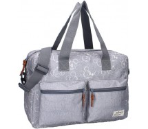 TOPOLINO Mickey Mouse BORSA GRIGIO CHIARO 40x28x16cm PORTA CAMBIO PANNOLINI etc. ORIGINALE Disney