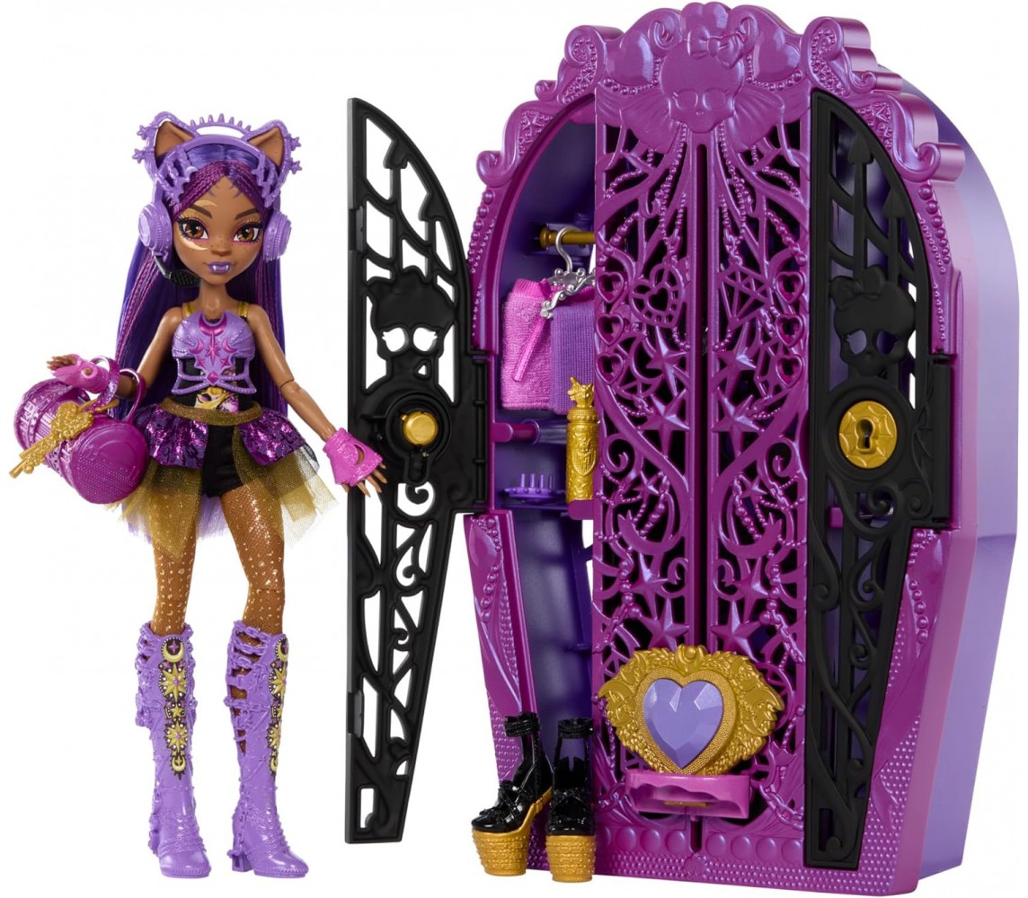 Monster High Doll CLAWDEEN WOLF With CLOSET Mysteries Serie Mattel HXH85