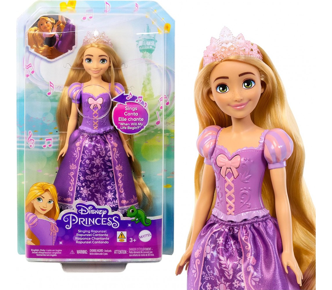 RAPUNZEL SINGING DOLL 25cm SINGS MUSIC English Original MATTEL HPD41