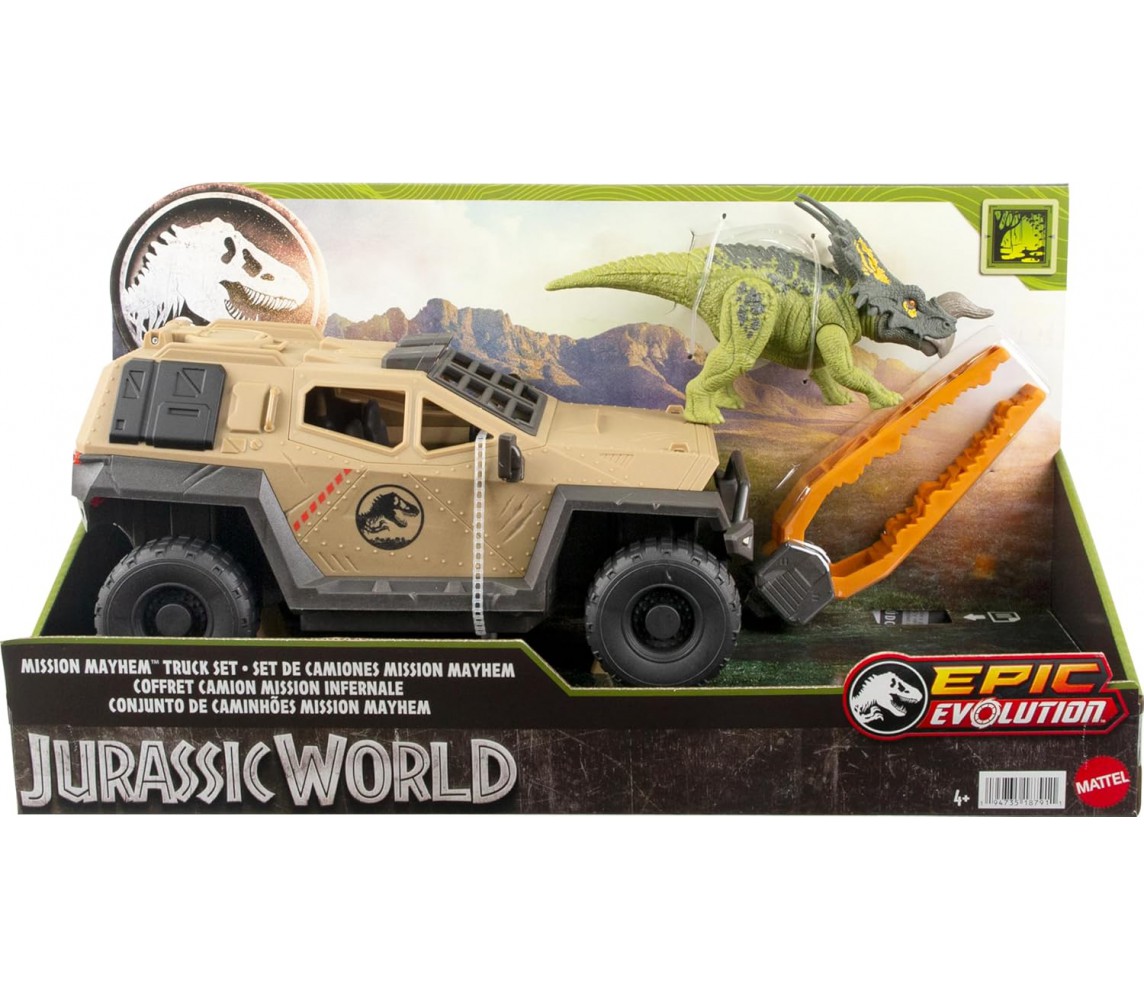 Jurassic World MAYHEM SET Playset JEEP CATTURA DINOSAURO Originale MATTEL HRX52