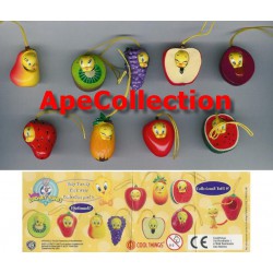 SET 9 Figure TITTI TWEETY FRUITS WEAR Mini Winnies Style ITALY Gashapon NEW MINT