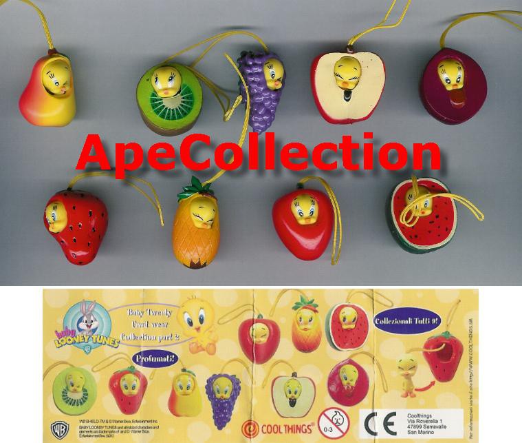 SET 9 Figure TITTI TWEETY FRUITS WEAR Mini Winnies Gashapon - Imagen 1 de 1
