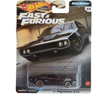 FAST AND FURIOUS Die Cast Modellino Auto '71 Plymouth GTX Scala 1:64 6cm Hot Wheels GBW75 