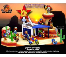 Kinder RARO DIORAMA Tedesco per Set MOTOCOYOTE ROUTE 66 Nuovo DA COSTRUIRE Nuovo