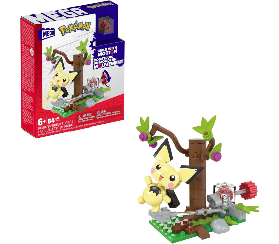 POKEMON PICHU 'S FOREST Playset Building Blocks 84 Pieces Mega Construx HPB59