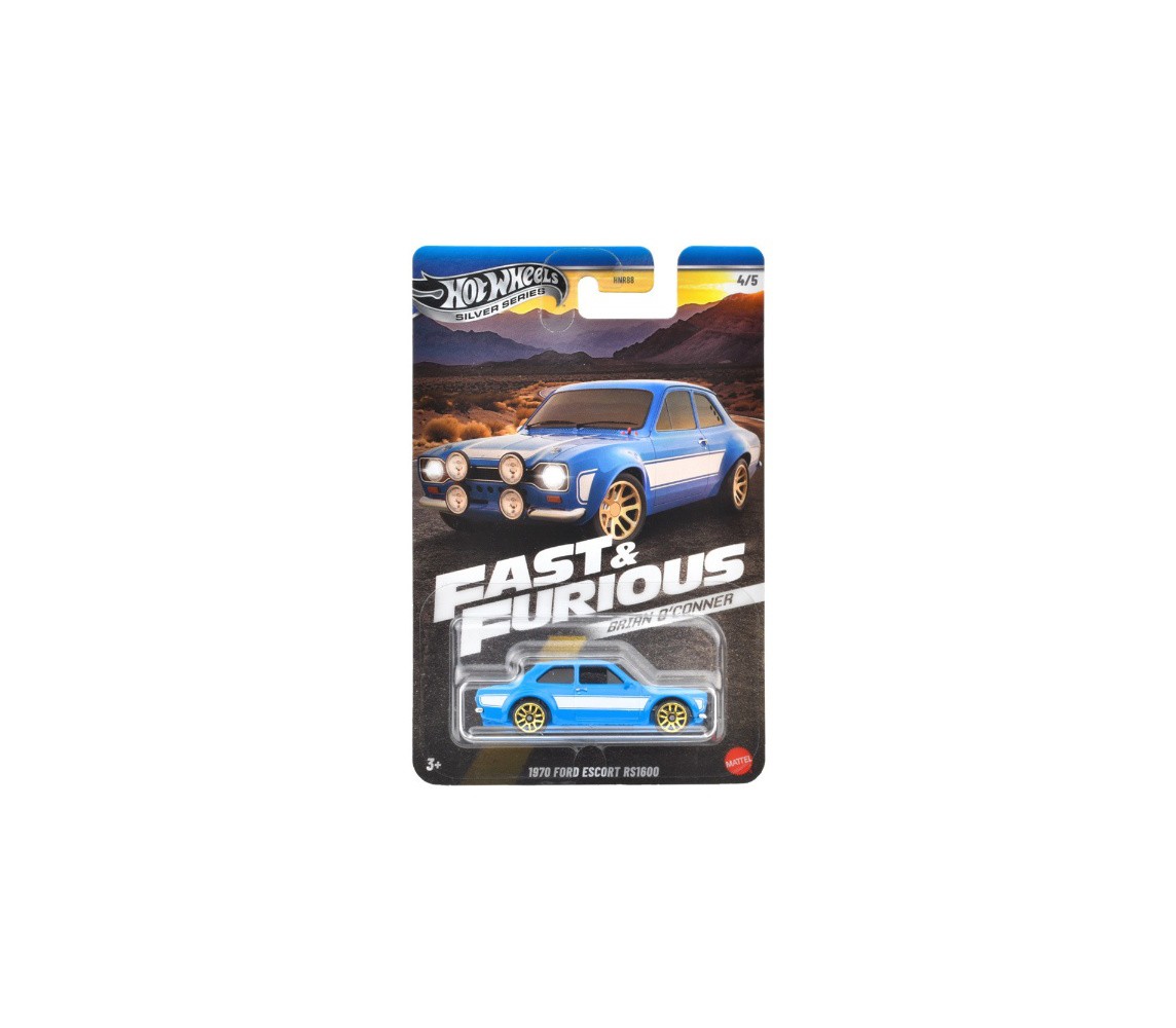 FAST and FURIOUS BRIAN O'CONNER Die Cast Car Model 1970 FORD ESCORT RS1600 Scale 1:64 7cm HotWheels JBY32