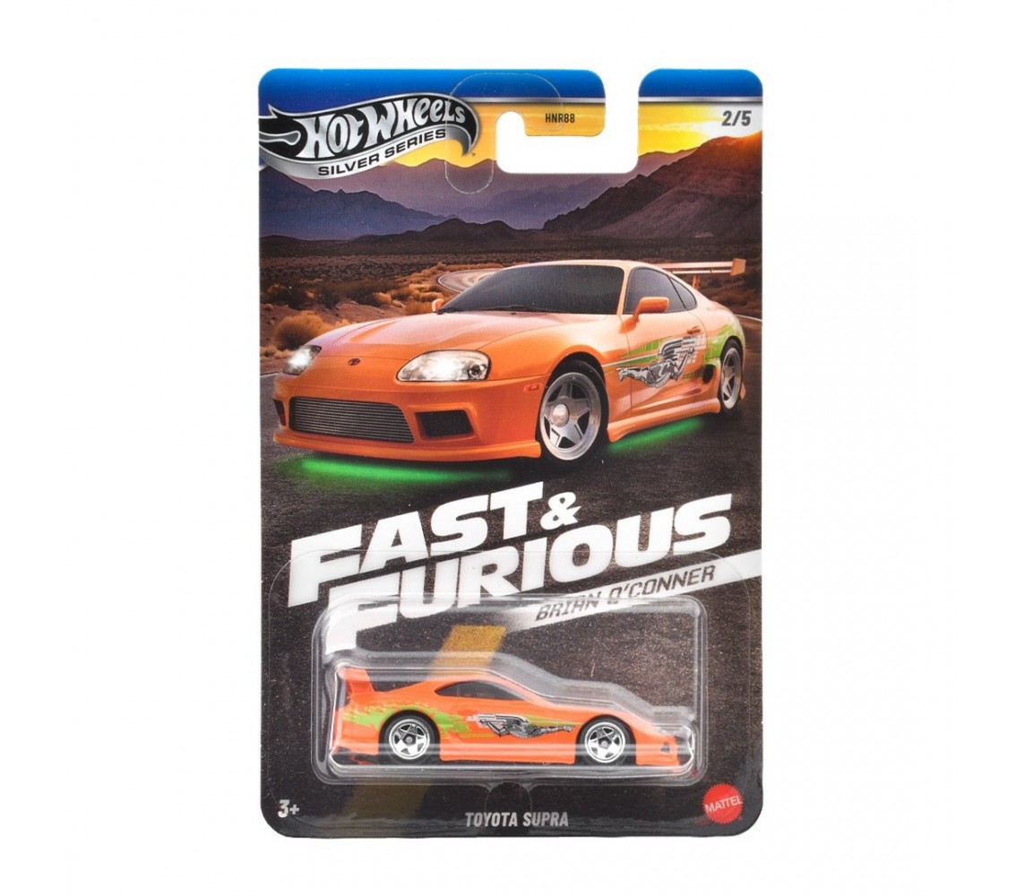 FAST and FURIOUS BRIAN O'CONNER Die Cast Car Model TOYOTA SUPRA ORANGE Scale 1:64 7cm HotWheels JBY30