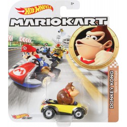 Modellino DieCast KART 5cm DONKEY KONG Sports Coupe da SUPER MARIO KART Scala 1:64 Originale Hot Wheels