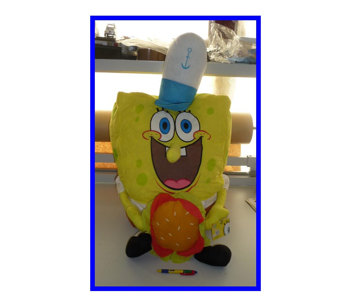 SPONGEBOB SQUAREPANT Plush Soft Toy SAILOR WITH HAMBURGHER Giant 60cm Original