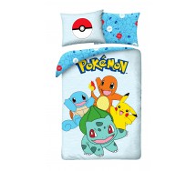 copy of Set Letto POKEMON PIKACHU Che Urla Pokeball COPRIPIUMINO Reversibile 140x200 Federa 70x90 Originale COTONE Bulbasaur