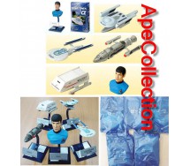 STAR TREK Rare SET 5 Trading Figures ALFA BLUE Futura Japan ENTERPRISE Excelsior Phoenix SPOCK