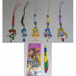 SAILOR MOON Stupendo SET 5 Diversi LACCETTI Danglers in BLISTER Japan NUOVO NEW