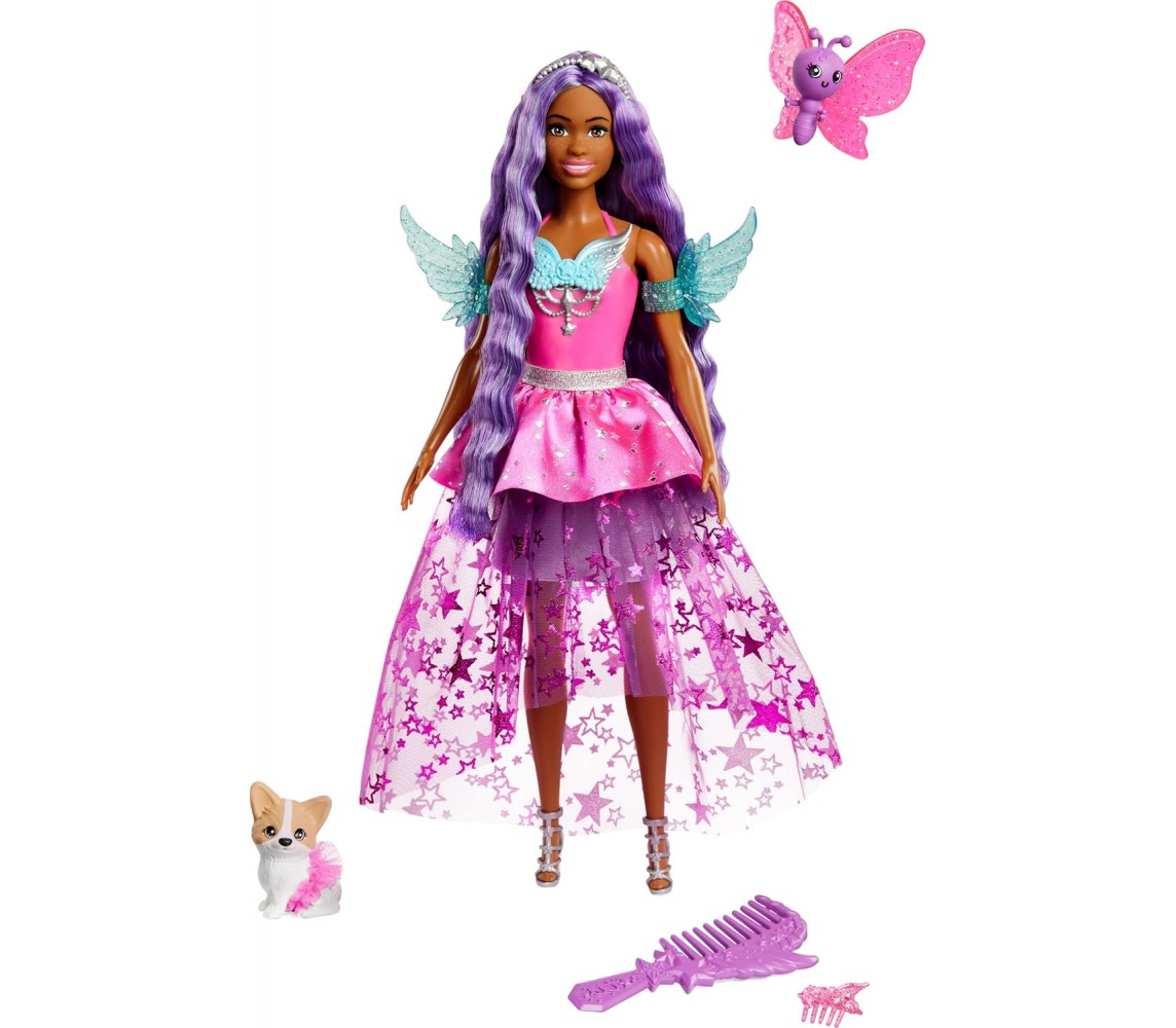 BARBIE TOUCH OF MAGIC Doll BROOKLYN ROBERTS 30cm with 2 Fantasy Pets & Dress Original Mattel JCW49