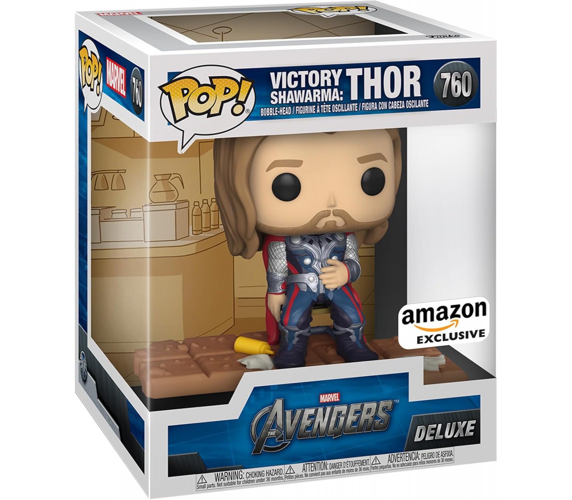THOR Marvel Avengers VICTORY SHAWARMA Figure 10cm DELUXE Funko POP 760 Original
