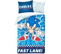 Bed Set SONIC THE HEDGEHOG Fast Lane DUVET COVER 140x200 Cotton ORIGINAL