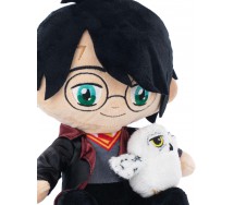 PLUSH 25cm HARRY POTTER sitting WITH HEDWIG Owl ORIGINAL Warner Bros PlayByPlay