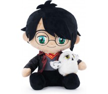 PLUSH 25cm HARRY POTTER sitting WITH HEDWIG Owl ORIGINAL Warner Bros PlayByPlay