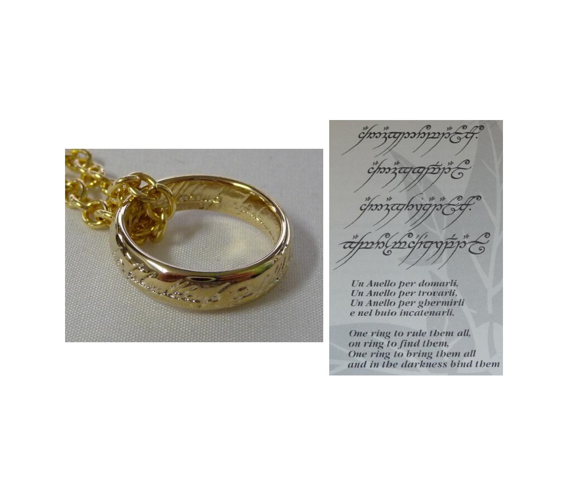 copy of Signore Degli Anelli UNICO ANELLO con COLLANA 21mm Scritta